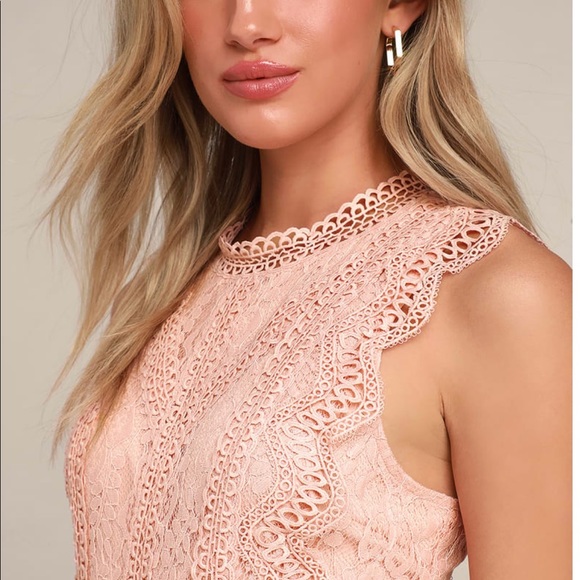 Lulus My Sweetheart Blush Pink Lace Mini Dress - Picture 3 of 9